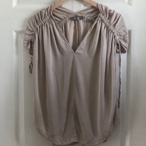 Vince ruched blush tie top